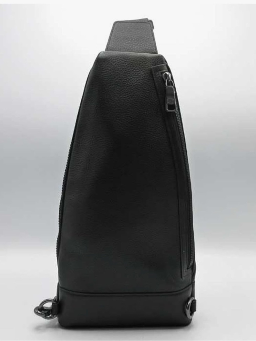 COACH Dominic Black Pebble Leather Sling Bag - Picture 2 of 13